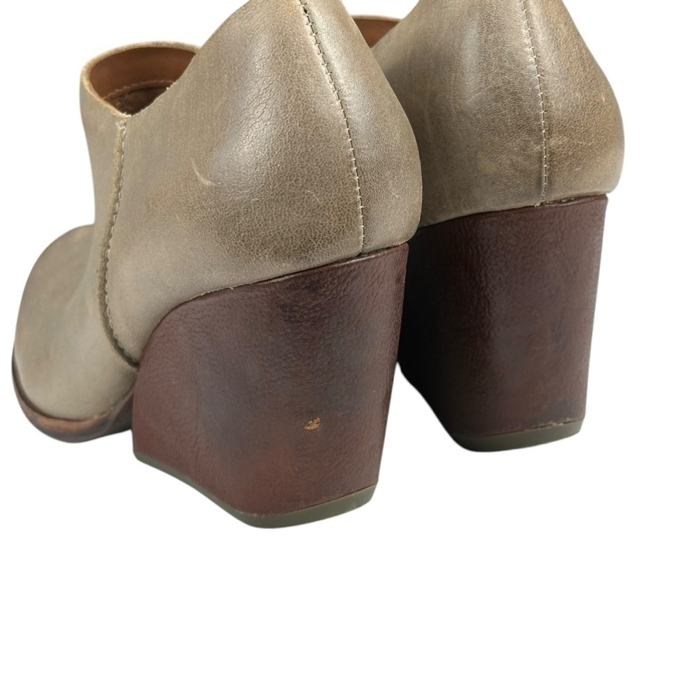Kork-Ease Booties Womens 9M Holmes Ankle Wedge Side Zip Pebbled Leather Grey. - Picture 4 of 9